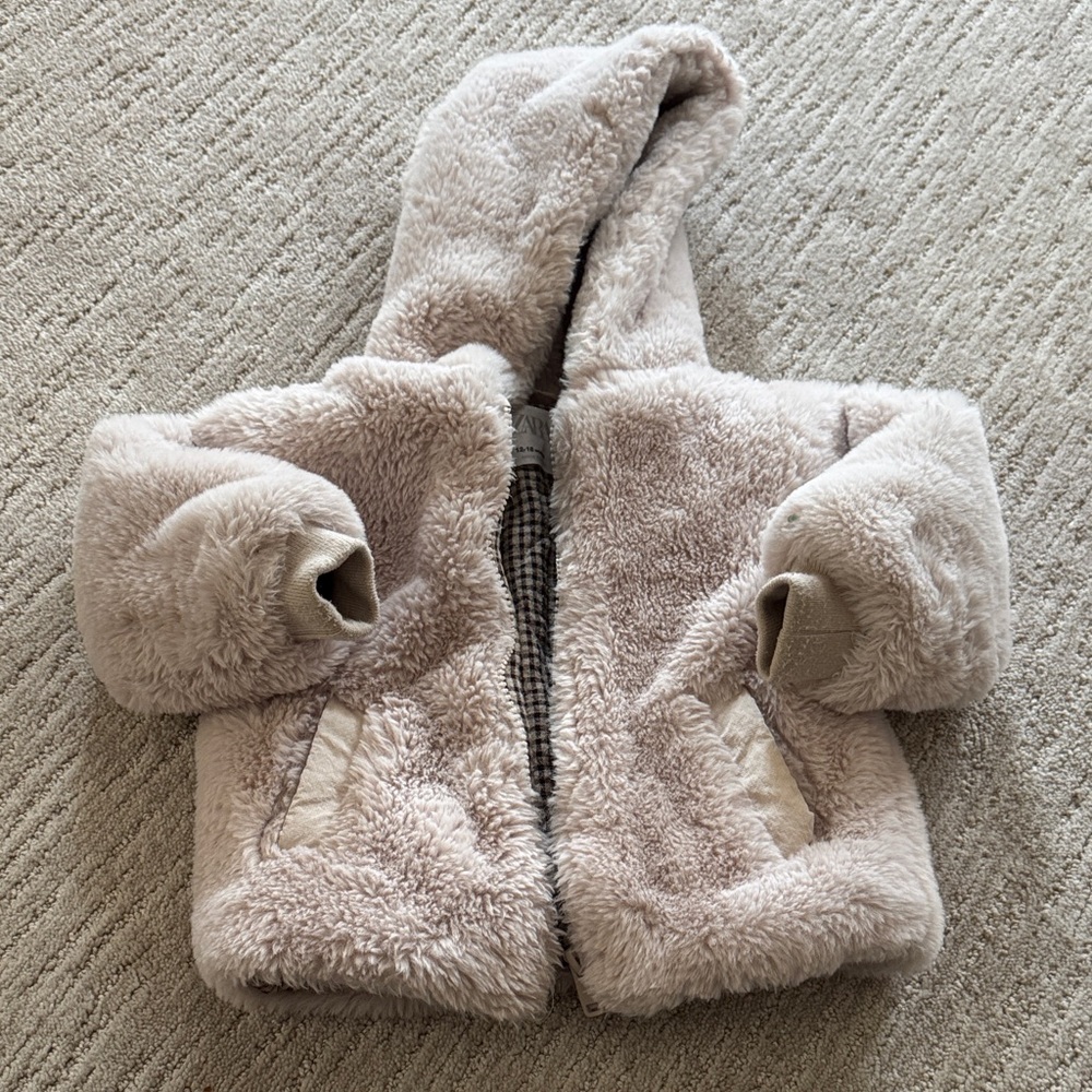 Zara fuzzy coat